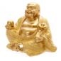 Preview: Mini Glitzer Glücks-Buddha Gold 4 cm