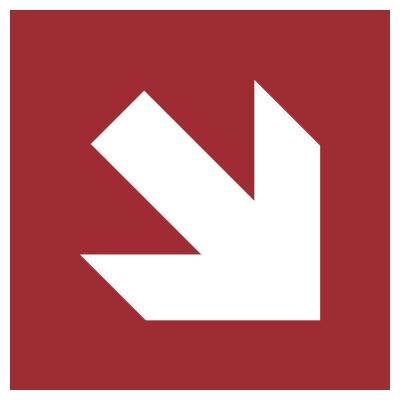 Aufkleber "Richtungsangabe rechts unten", DIN ISO 7010, Premiumqualität verschiedene Größen