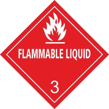 Aufkleber "OSHA, Flammable Liquid", Class 3, Premiumqualität 52 mm (10 Stk.)