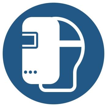 Aufkleber "Schweißmaske benutzen", DIN ISO 7010, Premiumqualität verschiedene Größen