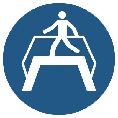 Aufkleber "Übergang benutzen", DIN ISO 7010, Premiumqualität verschiedene Größen