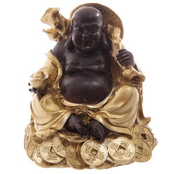 Goldener Buddha sitzend auf Reichtum