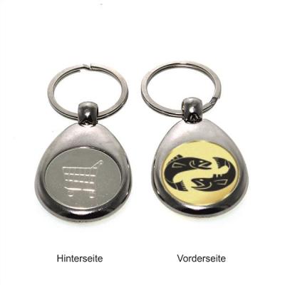 Metall Schlüsselanhänger mit Einkaufschip Sternzeichen "Löwe" Gold/Silber/Bronze
