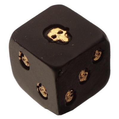 Skulls and Roses 2-er Set Schwarz und Gold Totenkopf Würfel