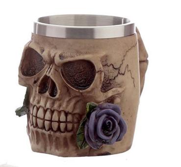 Skull and Roses Krug violette Rose - Nur Dekoration