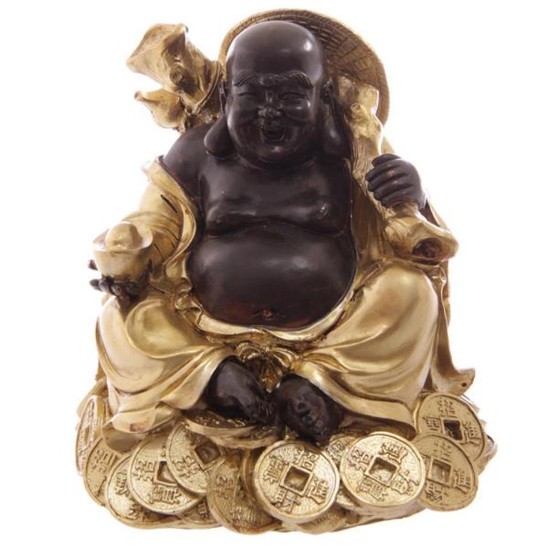 Goldener Buddha sitzend auf Reichtum