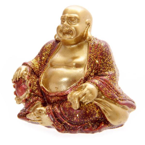 4er Sammlerset Mini Glitzer Glücks-Buddha 4 cm