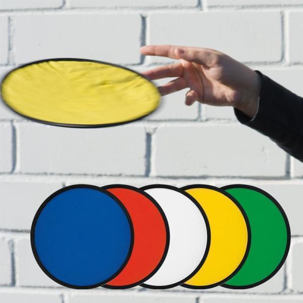 Frisbee, gelb, faltbar mit Etui aus Polyester