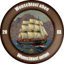 Dreimaster vor Insel